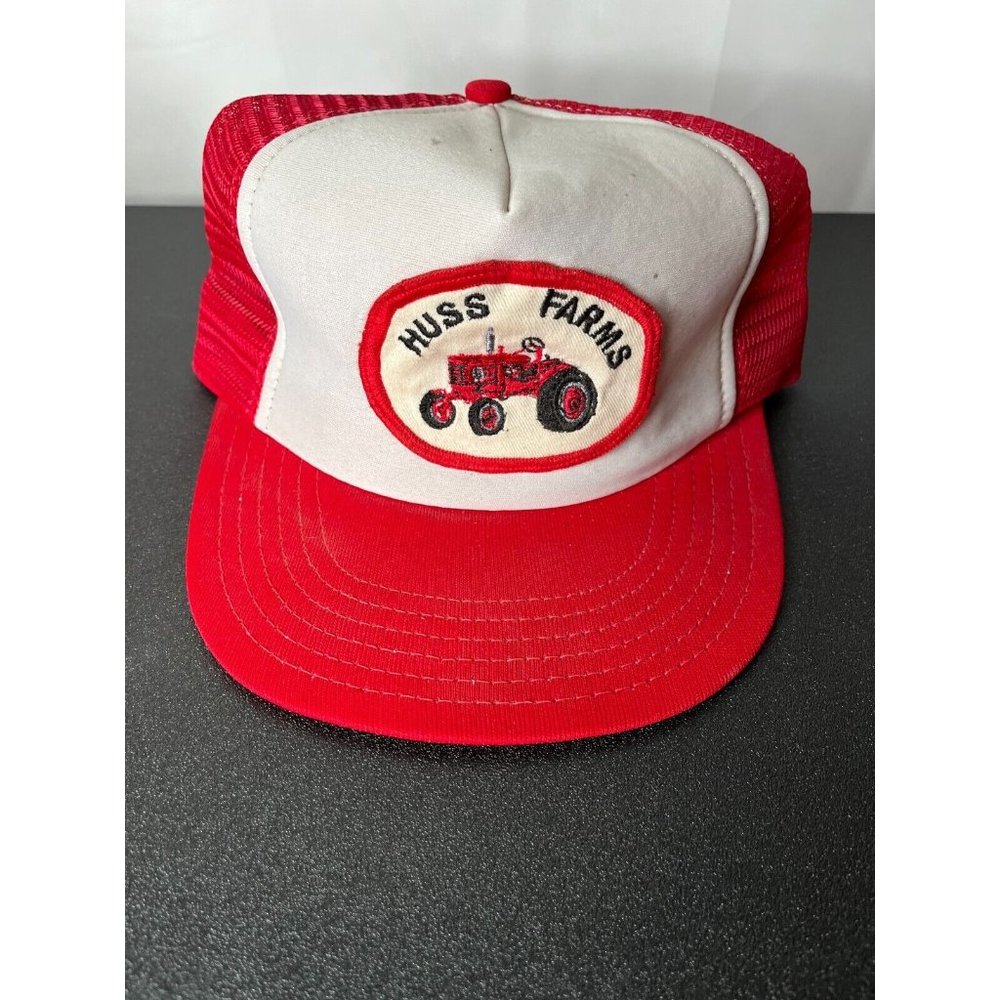 Vintage Hess Farms Indiana Tractor Snapback Patch Hat Trucker Mesh Cap Winner